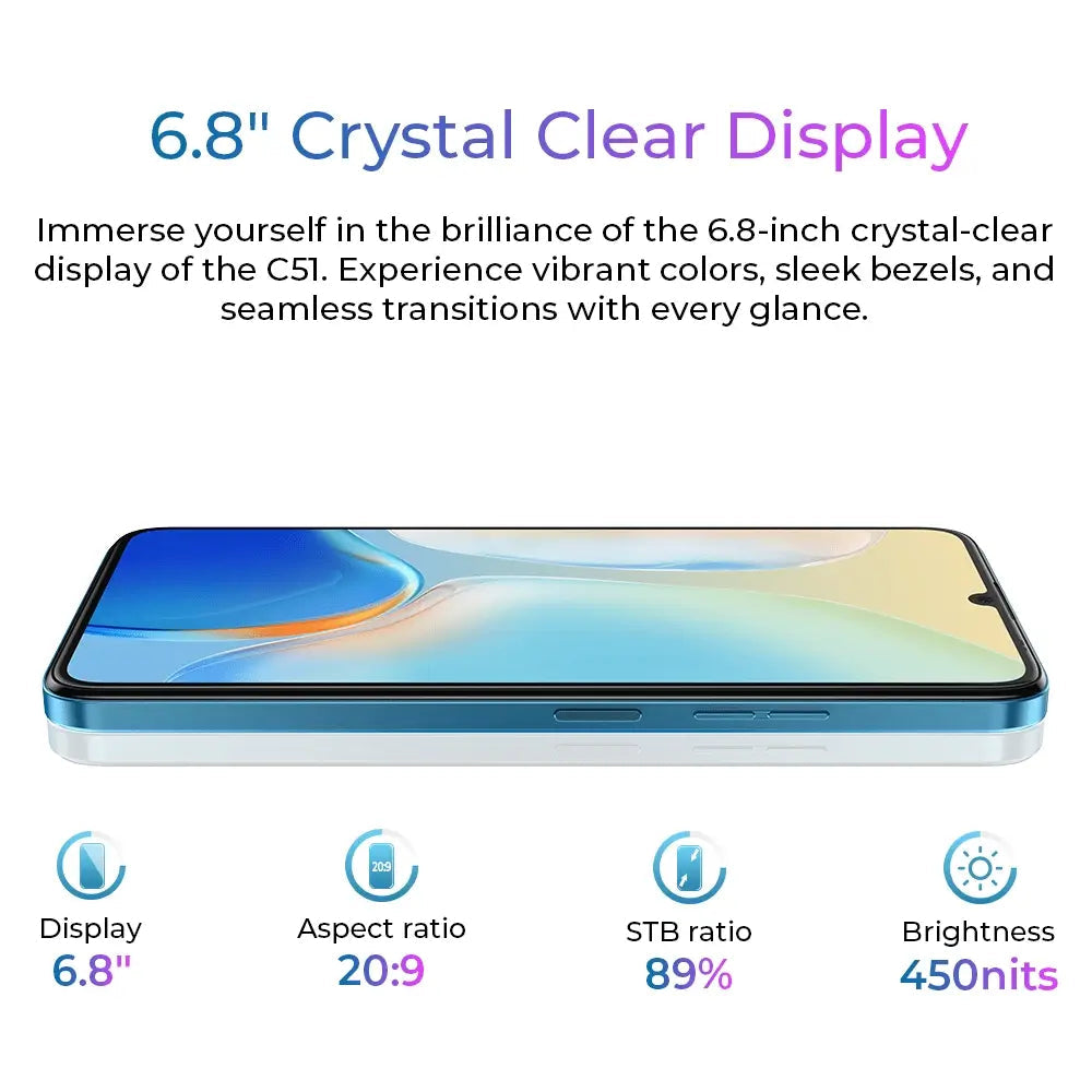 Oukitel C51 6.8-inch 5150mAh Battery 8.9mm Ultra-thin Body